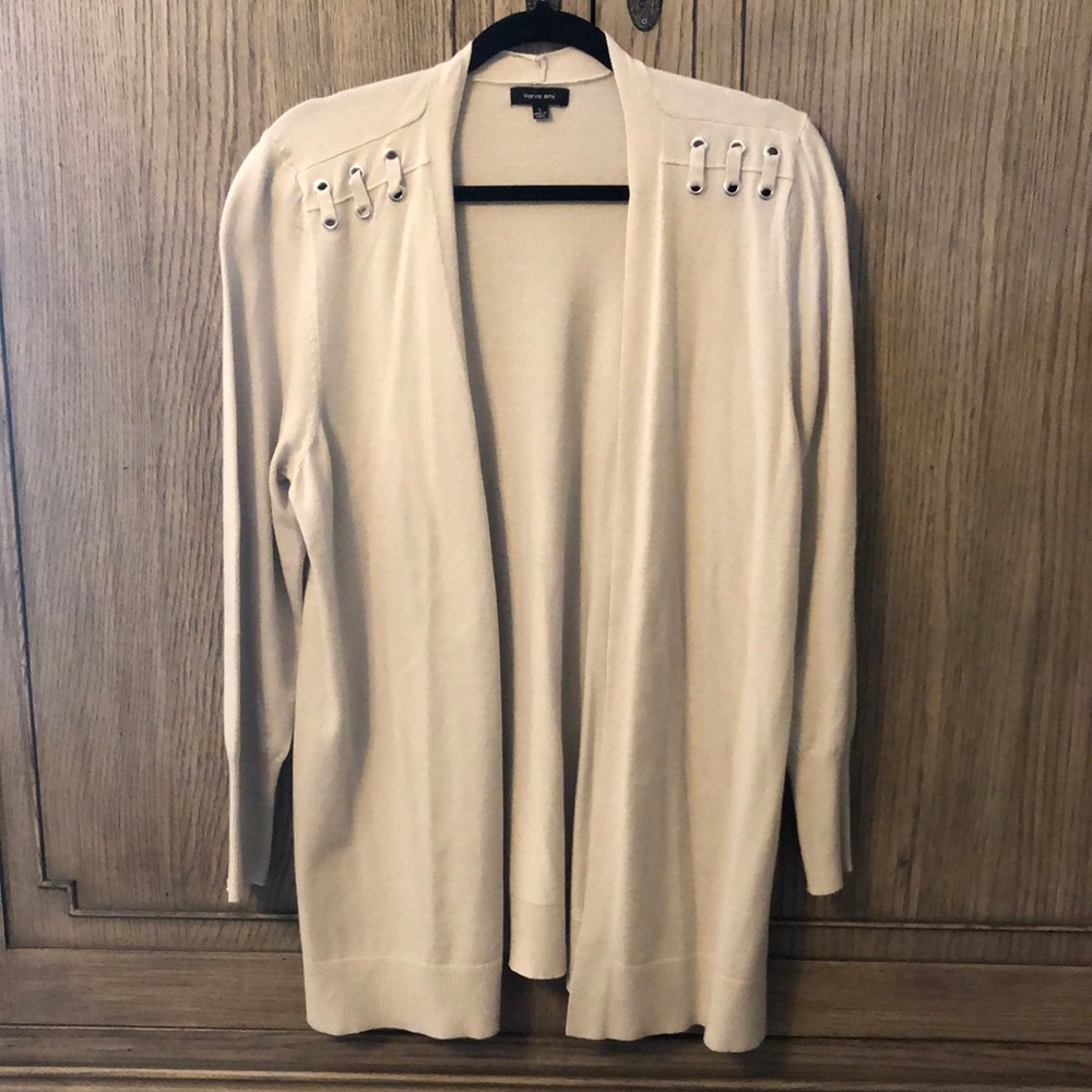 Long Cardigan- Light Grey/cream
